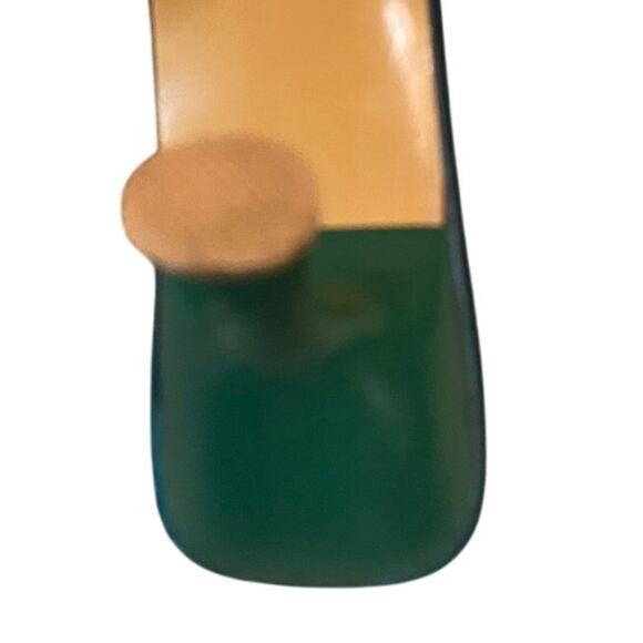 Green Beaded Slide Heels Women's Size 7 Approx Pointed Toe Mule - Picture 6 of 8